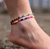 Bracelets de cheville bohèmes pour hommes et femmes 2 pièces/ensemble fait à la main corde amitié plage pieds nus Bracelet sur la chaîne de jambe