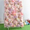 60x40cm Artificial Flowers DIY Decoration Flower Wall Panels Silk Rose Party Pink Romantic Wedding Backdrop Decor6343370