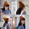 Berets Autumen Mulheres Mulheres Malha de Lã Beanie Beanie Chapéu de Relógio de Cuff para Meninas Primavera Crânio Chapéus Feminino