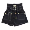 Deat Women Women Belt Pocket Personalidade Denim Chegadas de altas cintura temperamento moda primavera verão 11d1618 210709