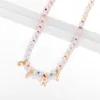 Vintage doux tour de cou perles colorées collier ras du cou Kpop arc-en-ciel irrégulier chaîne perlée fille pendentif y2k femmes bijoux