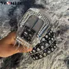 Punk Dark Western Cowboy Gürtel für Frauen Luxus Designer Marke Diamant Bling Gürtel Y2K Goth E Mädchen Strass Gürtel Männer AA220312