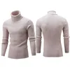 Suéter dos homens Homens de inverno de malha de alto rolo de alta tartaruga pescoço pulôver camisola jumper tops sólidos kitwear