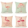 Cushion/Pillow Decorativo Cartoon Conciso Coverning Originality Flamingo Design Caso de estilo europeu de linho travesseiro de linho