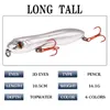 10.5 cm 16.1g cabeça de cobra lápis isca de pesca profunda isca de pesca 3d olhos plásticos gabarito de metal wobbler flutuando crankbait com ganchos artificiais