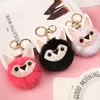 Schöne Pailletten Ohr Fuchs Schlüsselanhänger Für Mädchen Junge Flauschigen Gefälschte Tier Pelz Ball Pompon Schlüssel Kette Charme Frauen Tasche Schlüssel ring Lehrer Geschenk