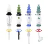 CSYC NC039 Portable Glass water Pipe Kits Smoking Straw With 10mm 14mm Titanium Quartz Nail Ceramic Tips Dab Rig Mini Bongs