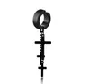 316L Rostfritt stål Hypoallergena Stud Dangle Örhängen för Mens Punk Rock Black Silver Cross Chain Tassel Örhänge