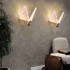 Vlinder wandlamp Noordelijke binnenverlichting Moderne licht trap slaapkamer achtergrond decoratie led wandlampen