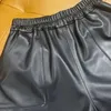 Frauen Shorts 2022 Mode Hohe Taille Frauen A-line Elegante Echtes Leder Böden breitbeinig Frühling Herbst