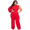 Femmes grande taille combinaisons pantalons de survêtement femmes jambes larges pantalon mode couleur unie grandes tailles Sexy combinaison décontractée L/XL/XXL/XXXL/XXXXL