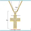 Kettingen Hangers Juweliers Katholiek Sier Verguld Kruis Hanger Ketting Mode Rock Stijl Dubbele Crucifix Clear Stone Christian Je