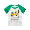 2-9 Years baby Boys Girls Clothes T-Shirts 100% Cotton Short Sleeve Car Bus Fire Truck Cartoon Kids Summer Clothing