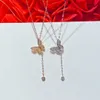 Butterfly 18K Rose Gold Pendant 925 Sterling Silver Wedding Pendants Necklace For Women Charm Party Choker Jewelry Gift1088265