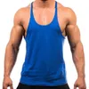 Men's Tank Tops Cotton Mens Bodybuilding O Neck Gym Fitness Singlet Fashion Male Sleeveless Shirt Sport Workout Undershirt Cl312v