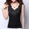 Chemisier sexy pour femmes Chemise d'été élégante sans manches Blanc Noir Crochet Dentelle Tops et Blouses Femme Blusas Gilet Camisa 210719