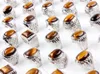 Wholesale Lots 25Pcs Rings Band Charms Mens Mix Style Tiger eye Black Stone Silver Plated Finger Women