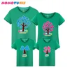 1 pezzo Famiglia albero dei cartoni animati Estate T-shirt a maniche corte Abbinamento Abbigliamento per la famiglia Abiti cerca Madre Figlia E Padre Figlio 210713