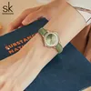 Shengke Summer Green Women Watches Slim Leather Strap Mini Dial Japanese Quartz Movement Elegant Relogio Feminino Gift Watch 210720