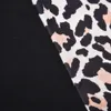 Venta de camisetas con estampado de leopardo para mujer, camisetas de manga tres de otoño para mujer, camiseta de talla grande, camiseta de retales para mujer, camisetas D30 Y0629