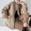 Kvinnor Höst Vinter Faux Lamb Fur Sheepskin Coat Äkta Granulär Sheep Shearing Jacka Kvinna Casual Warm OuterWear 211007