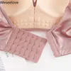 Weseelove Large Size Exquisite Embroidered Bra Plus Size Women Gorge Push Up Thin Full Cup Bust Underwear Light Color X35 210728