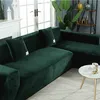 Velvet Peluche L a forma di divano a forma di mobili elastici Slipcover per il salotto Copertura elasticizzata con federa 220222