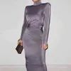 CNYISHE Turtleneck Long Sleeve Autumn Long Dres Fashion Sheath Party Dress Sexy Office Lady Maxi Dresses Vestidos 211221