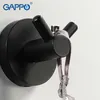 GAPPO Robe Hooks bathroom wall mounted black Towel holder hanger bathroom accessories hardware storage holder T200717