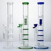 12 Inch Hookahs Triple Perc Glass Bong Straight Tube Birdcage Percolator Water Pipes Big Bongs 18mm Joint Oil Dab Rigs With Bowl