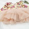 Пасхальное платье для девочки цветочные марли длинные рукава торт принцессы боди одежда 0-2Y E040 210610