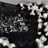 Party Decoration Black Square Shimmer Sequin Wall Panel Metallisk Aktiv Spangle Art Decor Backdrop Po Event Marketing Conference Show