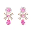 Dangle żyrandol Lśniący Krodukty Bownot For Women Korean Trend Sweet Butterfly Water Drope Earring Luksus Wedding Żyd5786072