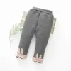 Mud kingdom Spring Autumn Cotton Baby Girls Fleece Pants Trousers Warm Bunny Pattern Paby Girl Leggings 210615