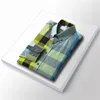 メンズドレスシャツラグジュアリースリムシルクTシャツ長袖カジュアルビジネス衣料品格子縞ブランド17色M-4XLバリ
