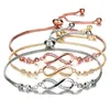 Mode roestvrij staal Endless Love Infinity Chain armbanden bij de hand verstelbare armbanden voor vrouw feest sieraden nummer 8