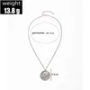 S2767 Fashion Jewelry Engraved Letter Necklace The Love Between a Grandmother and Grandaughter Circular Heart Pendant Necklace