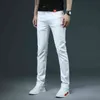Skinny jeans män solid vit s stretch casual fashioins denim byxor yong pojke studenter byxor storlek 38 211111