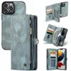 Brieftaschenhüllen für iPhone 15 14 14Pro 13 12 11Pro Max Samsung Galaxy S24 S23 S22 S21, 2-in-1-Leder-Reißverschluss, abnehmbarer Magnet, 11 Kartenfächer, Geldfach-Abdeckung