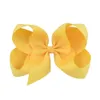 Mode Baby Ribbon Bow Hair Tillbehör Tjejer Stora Bowknot Barrette Kids Hairs Boutique Bows Barn 8 tum Multicolor