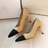 Top mode vrouwen schoenen parels hakken dame pompen brief gedrukt hoge hak luxe ontwerper vrouwen jurk schoen voor prom avond bruiloft met doos