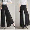 Spring Summer High Waist Pants Women Elegant Work Office Casual Long Trousers Back Wide Leg pantalon femme Plus size 210608