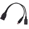 2 in 1 OTG Connector Adapter Micro USB Host Power Y Splitter to Micro 5Pin Male Female Cable For Android Phone Accessories