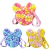 Kids fidget toys cartoon bag purse backpacks tie dye sensory push bubble toy crossbody fanny pack shoulder bags bubbles popper tote travel sports storages G83I7BC