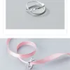 Géométrique croix ligne ouverte réglable bague pour femmes mode Double cercle en argent Sterling 925 bijoux fins 210707