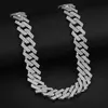Chains Fashion Iced Out Hip Hop Diamond Gold And Silver Rhinestone 19mm Cuban Chain Men's Rap Glitter Long Necklace Exquisite Gift
