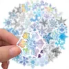 Fedex Shipping Wholesale 50pcs/pack Christmas Snowflakes Stickers Car Luggage Helmet Laptop Skateboard Decal Kids Toys