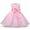 Girl's Dresses Baby Girl Dress Lace Flower 1st Birthday Beading Born Christening Gown Infant Party Princess Pink Vestidos