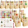 Party Favor Weihnachten Countdown Geschenktüte Candy Box große Cartoon Verpackung Urlaub Kraftpapiertüte 24 teile/satz T2I52683
