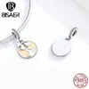 BISAER New Arrival 925 Sterling Silver Pendant Rabbit Engraved & Bowknot Charms Original Silver 925 Jewelry Making ECC1439 Q0531